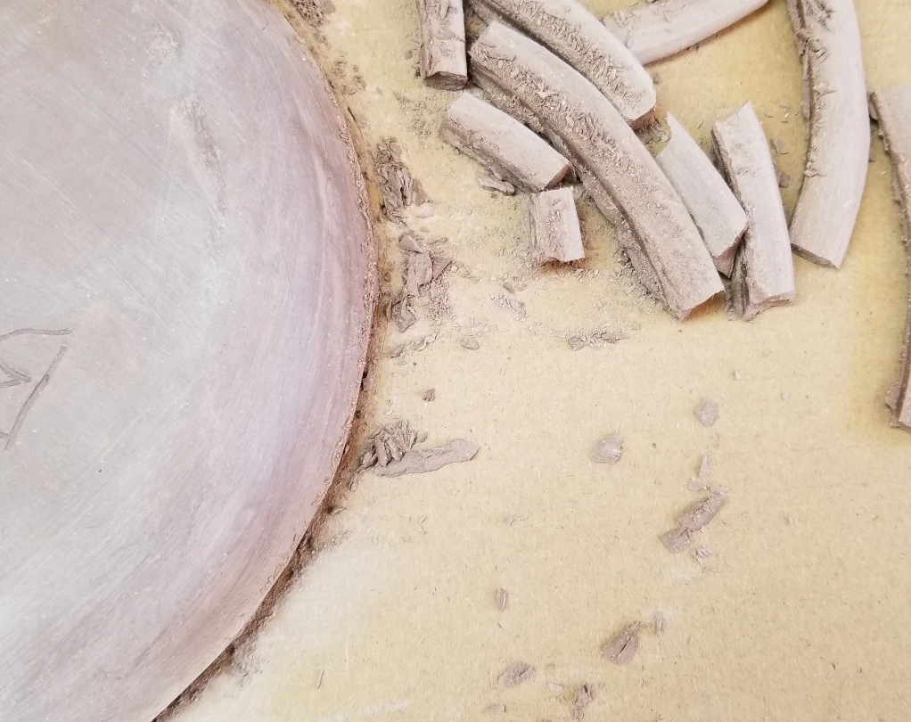 Unfired clay crumbles