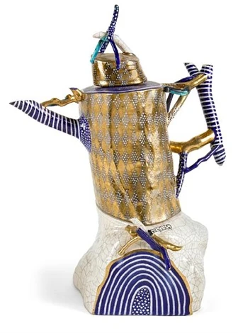 Teapot, 1989, earthenware with lusters by Bacerra in the collection of the Smithsonian American Art Museum