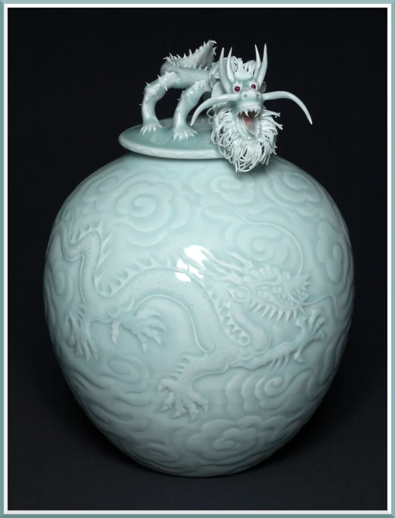 Cliff Lee Blue Dragon Porcelain Vase