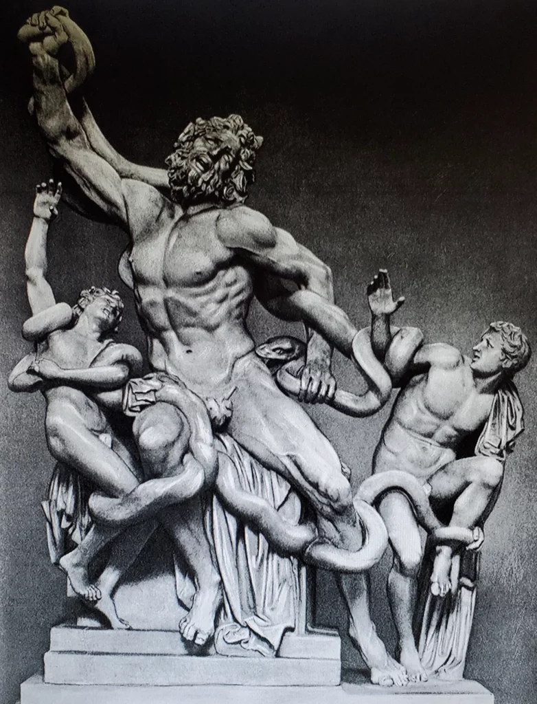 Laocoon And His Sons - When the statue was discovered, Laocoön's right arm was missing, along with part of the hand of one child and the right arm of the other, and various parts of snake.