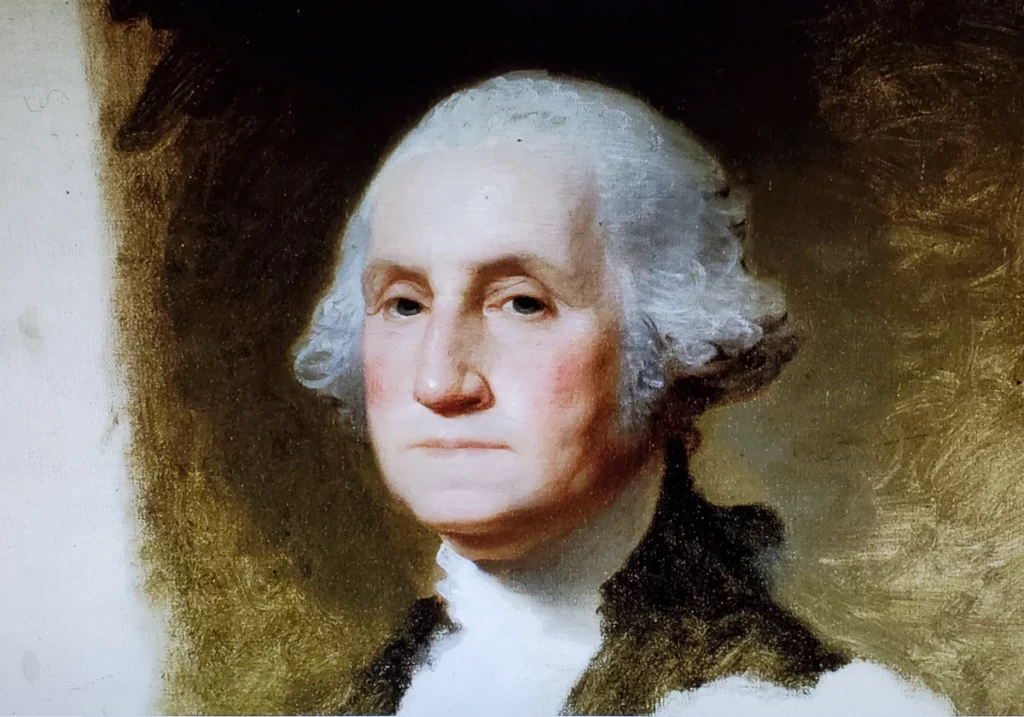Gilbert Stuart's most famous and well-known work is George Washington, also known as The Athenaeum and The Unfinished Portrait, 1796, Museum of Fine Arts, Boston, Artabys