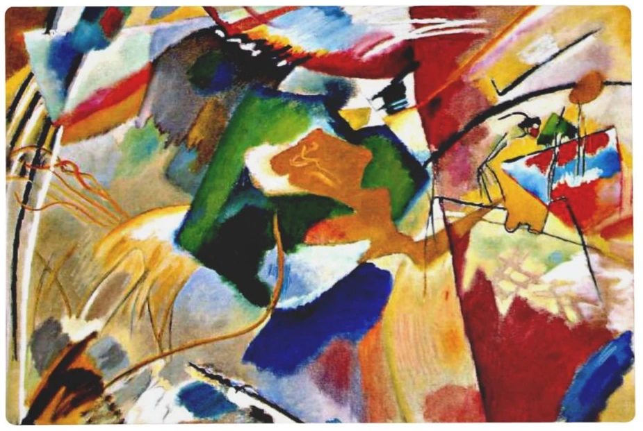 Wassily Kandinsky, Painting with Green Center, 1913, oil on canvas, 109 × 118 cm. Art Institute of Chicago,Artabys