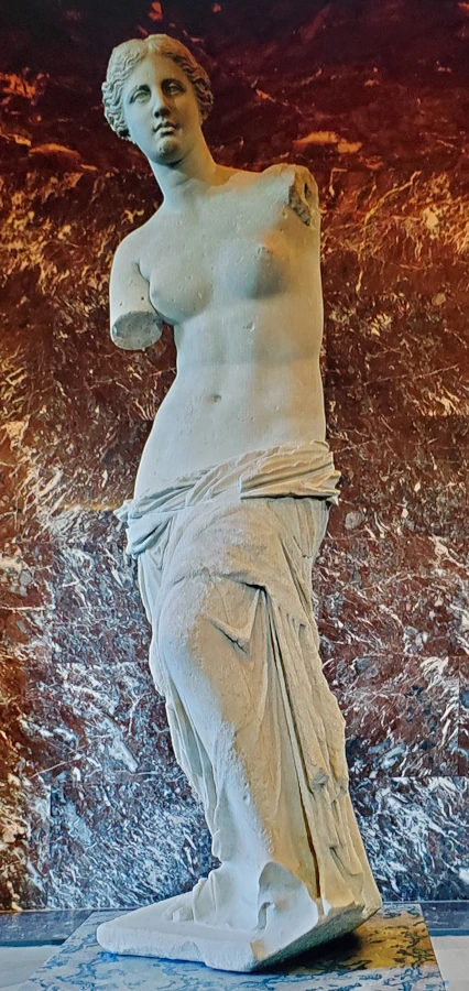 The Venus de Milo is an ancient Greek sculpture showing a Greek goddess from the Hellenistic period. It is one of the most well-known pieces of Greek sculpture, Artabys