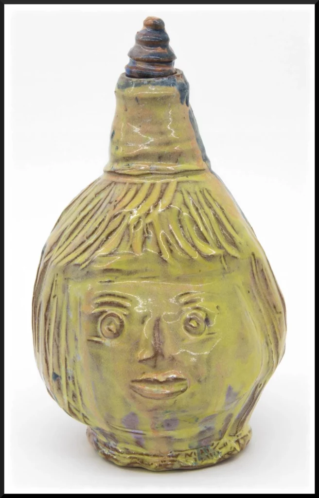 Kirk Mangus Ceramic Vase Golden Child 2009
