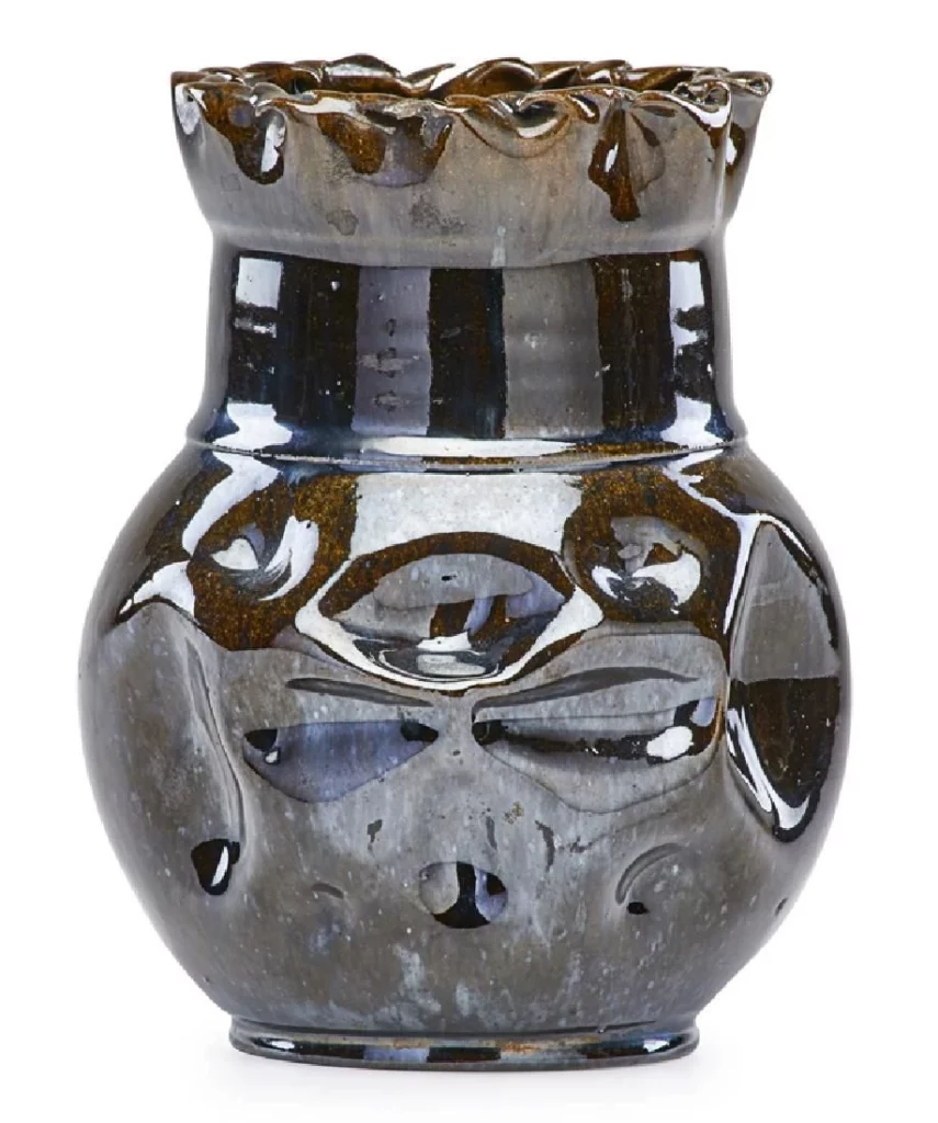 George E Ohr Vase With Folded Rim