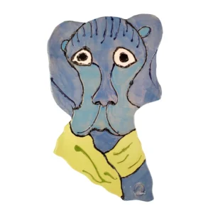 Blue Nose Dog Ceramic Wall Decor 12 point 25 by 7 inches Artabys