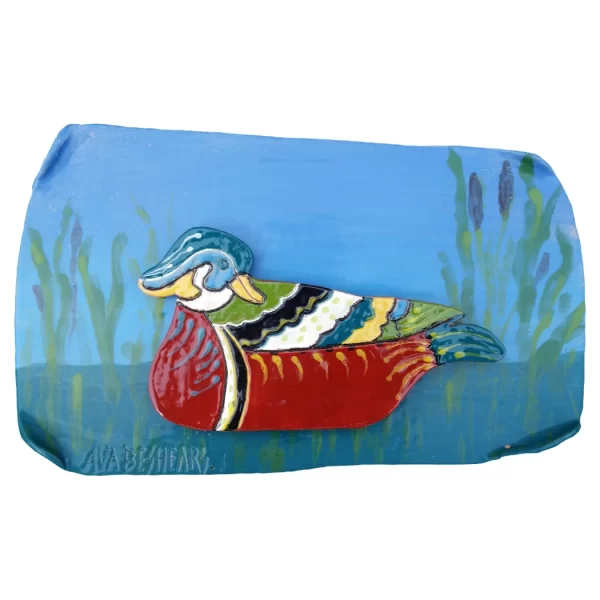 Duck in Marsh Ceramic Wall Decor - Artabys.com