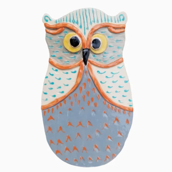 Gray and Brown Owl Ceramic Wall Decor Artabys