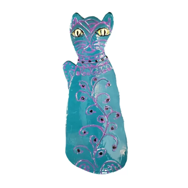 Purring Kitty Cat Ceramic Wall Decor 12 inches by 5 inches Artabys