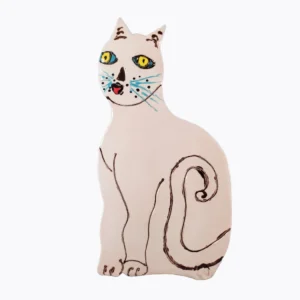 Beige Cat Ceramic Wall Decor Artabys