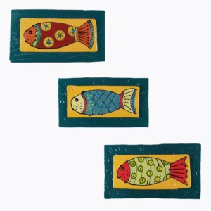 Finley, Captain and Bubbles Ceramic Hanging Fish Wall Modern Art Artabys