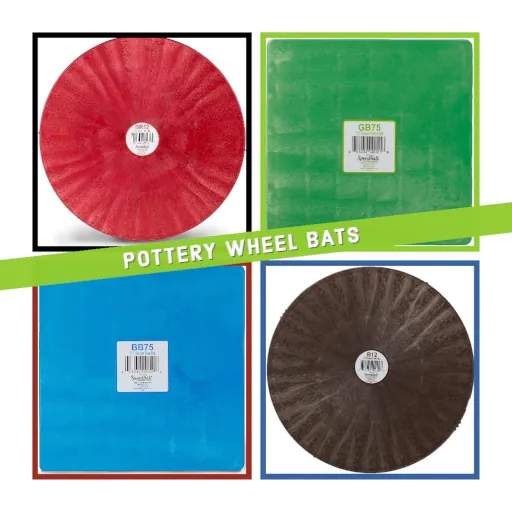 Pottery Wheel Bat System for Throwing Clay. Pin Holes for Standard Pottery  Wheel. Includes 5 Square Inserts.