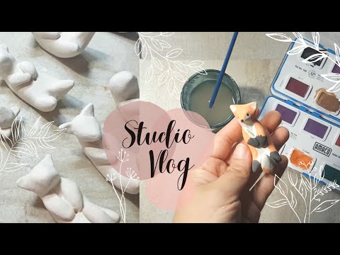 Sculpt & Underglaze Ceramic Clay Animals With Me - Small Business Ceramics Studio Vlog #1