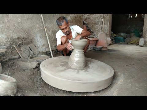 Throwing  Making Curd Pot On The Wheel  Ancient Pottery Technique  Clay Pot Making On The Wheel
