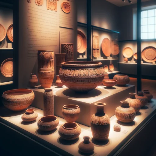An image of an ancient Roman terra sigillata pottery. The collection includes various bowls.