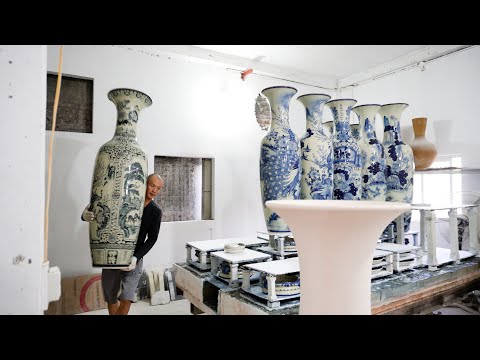 Process of making Porcelain Fortune Vases | Vietnamese Artisans | Traditional Job