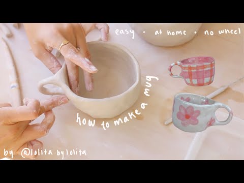 how to make a ceramic mug ~ no wheel required   pottery from home
