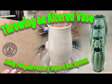 Throwing And Altering an Organic Vase on the Square Bat System from Penguin Pottery!