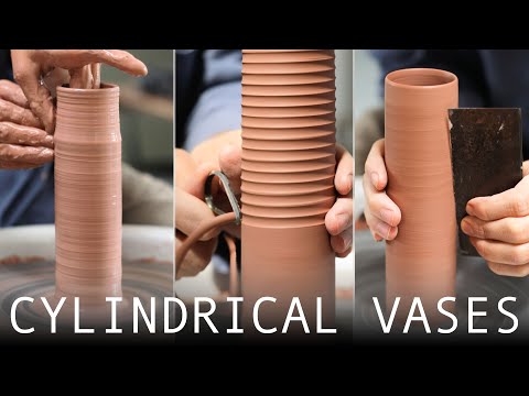 How to Throw and Trim Narrow Cylindrical Vases — Narrated
