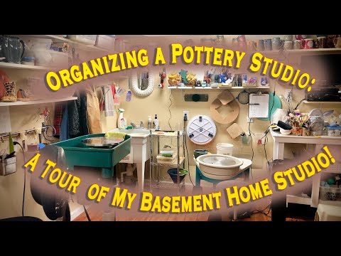 Pottery Studio Organization:  A Tour of My Basement Home Studio Space!