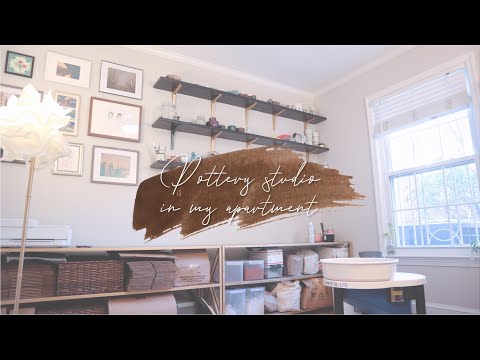 home studio // tour of pottery studio + equipment + tips on setting up home 
studio