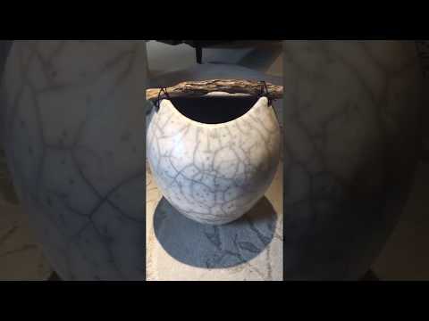 Crackle Raku Pot by Anne Morrison for AUTHOR