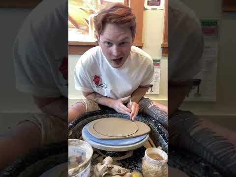 How to cheat at making plates on the pottery wheel! #pottery #ceramic #art #wheelthrowing #howto