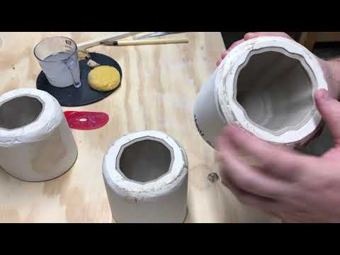 Slip casting a cup from a one part plaster mold