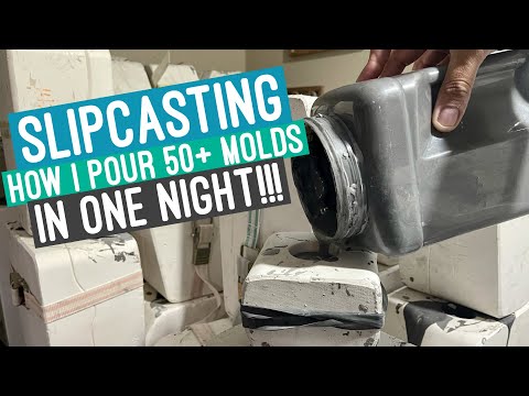 Slipcasting - Pouring plaster molds for ceramics