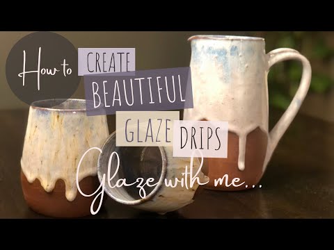 GLAZE LAYERING - Glazing pottery for beginners - Beautiful GLAZE DRIPS using Mayco Glazes SD 480p