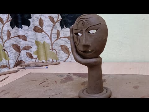 Abstract Clay Art (How to make) // Mask Thinking// Terracotta Art