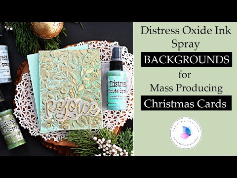Distress Oxide Ink Spray Backgrounds - Christmas Cards
