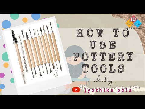 How to use pottery tools | KABEER ART Ceramic 11 Pcs Wooden Handle Clay Pottery Sculpting Tools