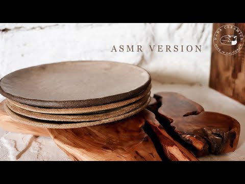 How 
I make ceramic plates ASMR | Slab built pottery, the entire process