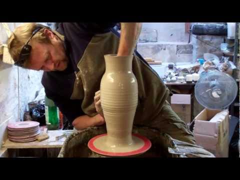 Throwing / Making a 7lb clay Tall Vase on the wheel