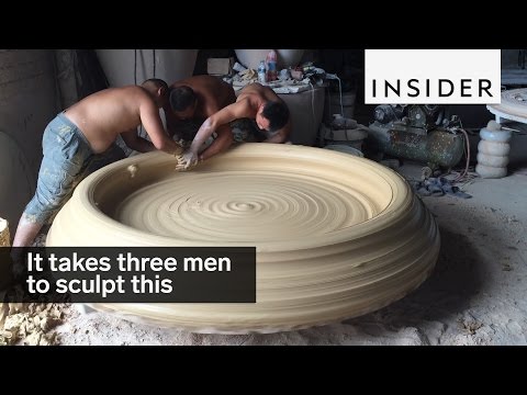 Huge Piece of Pottery Takes 3 Men To Sculpt