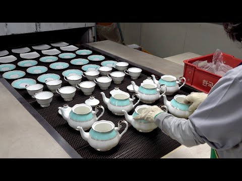 Luxury Teapot And Teacup Manufacturing Process. 80 Year Old Korean Ceramic Factory