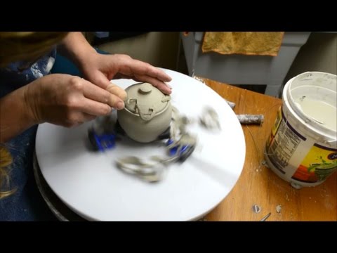 Throwing a Small Lidded Pot Sugar Bowl Sized on the Potter's Wheel