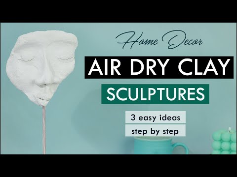 Air dry clay SCULPTURES - FACE - DIY HOME DECOR - easy ideas and projects