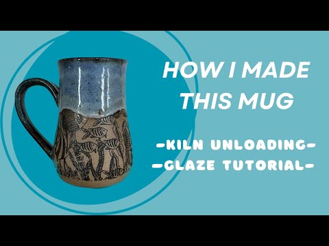 How I Glazed This Mug! Ceramic Glaze And Transfer Tutorial - Kiln Unloading