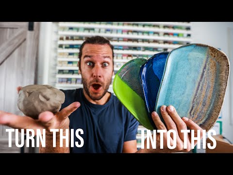 EASIEST Clay Project EVER!  Slab Plates NO WHEEL NEEDED!