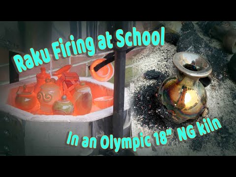 Raku Firing at School in an Olympic 18" Natural Gas Kiln