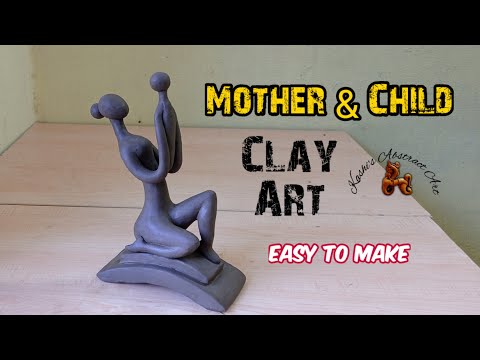 How to Make a Clay Art Showpiece, Mother & Child in Abstract Style