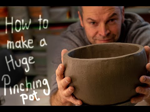 How to make a big pinching pot. Huge bowl in clay! ( Part 1)