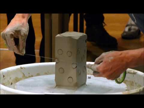 Shozo Michikawa demonstration 2    manipulated square ceramic form