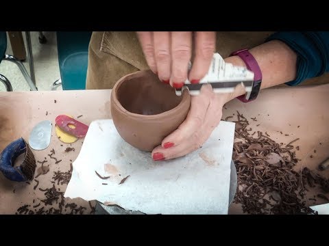 Pinch Pot Cup Forms  Day 2 CLEANING  An Exercise for Beginners in Clay