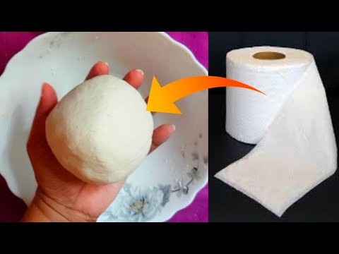 How To Make Tissue Paper Clay Diy: Paper Mache Clay Toilet Tissue Paper Clay Recipe Tutorial Video