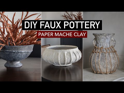 Paper Mache Clay Home Decor Diy Hacks (Vase, Vintage Pottery, Bowls)