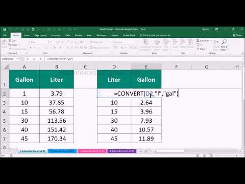 How To Convert Gallon To Liter And Vice Versa In Ms Excel 2016